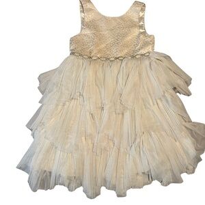 Light cream couture princess formal dress size 6x/7 girls